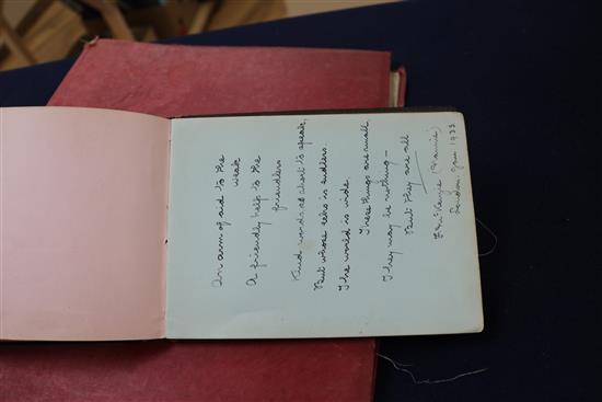 An autograph book: Baden Powell, Lawrence Oliver, etc. and a scrap book from India - Bombay